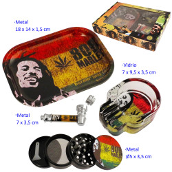 1T. Set con pipa, grinder Ø 5 cm., cenicero y bandeja