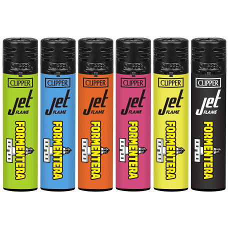 4T. Clipper Jet flame «FORMENTERA 2025» Expositor con 48 encendedores