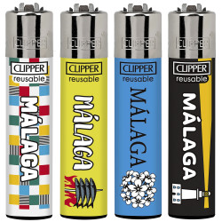 4T. Clipper «MALAGA 2025» Expositor con 48 encendedores