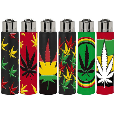 4T. «WEED COLORS» Exp. 30 encendedores Clipper con funda