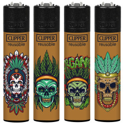 4T. Clipper «420 MEX WEED SKULLS» Exp. 48 encendedores