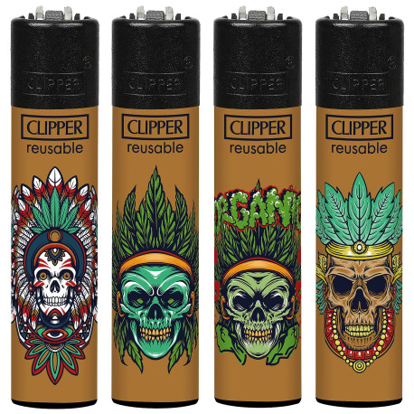 4T. Clipper «420 MEX WEED SKULLS» Exp. 48 encendedores