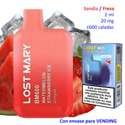4T. Watermelon Strawberry Ice 20 mg. «Elfbar Lost Mary 600» VENDING Vaper desechable