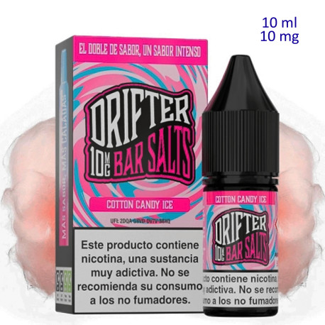 4T. 10ml 10 mg. Cotton Candy Ice Sales de nicotina «Drifter Bar Salts»