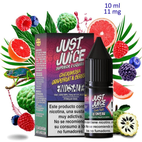 4T. 10ml 11 mg. Exotic Fruits Cherimoya, Grapefruit & Berries Sales de nicotina «Just Juice»