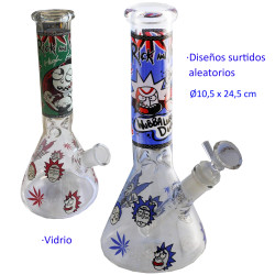 5T. 24,5 cm. Bong de cristal «Rick &Morty»