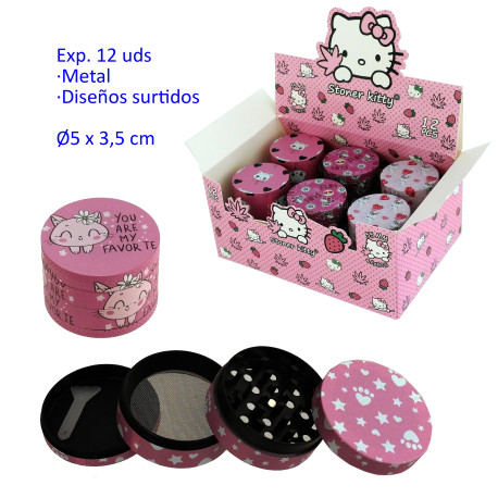 1T. Ø5 cm. Expositor con 12 grinder metal 4 partes