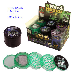 1T. Ø6 cm. Expositor con 12 grinder acrílicos 5 partes
