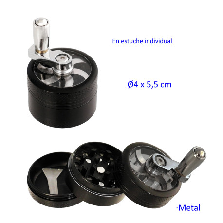 1T. Ø4 cm. Grinder negro metal 3 partes