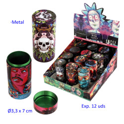 1T. Expositor con 12 botes de metal