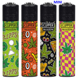 4T. Mini «Clipper» «WEEDY PATTERN» Exp. 48 encendedores