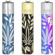 4T. «Clipper» « JUNGLE LEAFS» Exp. 12 encendedores con estuche de metal