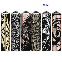 4T. «PSYCHODELLIC PATTERN» Exp. 30 encendedores Mini Clipper con funda metal