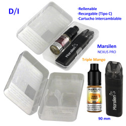 4T. Pack vaper «NEXUS PRO» + bote 20 mg. Triple Mango «MARYLIQ» Sales de nicotina