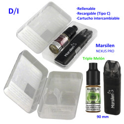 4T. Pack vaper «NEXUS PRO» + bote 20 mg. Triple Melon «MARYLIQ» Sales de nicotina