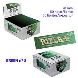 4T.  «Rizla» Papel de liar expositor GREEN con 50 libritos nº 8