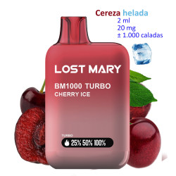 4T. Cherry Ice 20 mg. «Lost Mary BM1000 TURBO» Vaper desechable