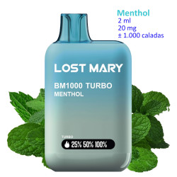 4T. Menthol 20 mg. «Lost Mary BM1000 TURBO» Vaper desechable