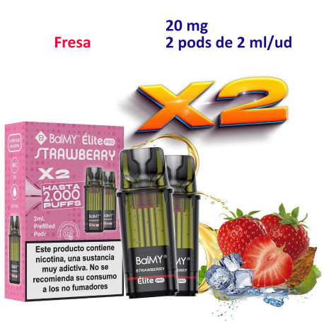 4T. Strawberry 20 mg. «BALMY ÉLITE PRO» 2 Pods recarga
