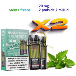 4T. Fresh mint 20 mg. «BALMY ÉLITE PRO» 2 Pods recarga