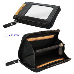 3T. Tarjetero/monedero señora 11x 8 cm. Negro