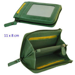 3T. Tarjetero/monedero señora 11x 8 cm. Verde agua