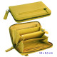 3T. Cartera/monedero/tarjetero, con cremallera 14 x 8,5 cm. Mostaza