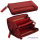 3T. Cartera/monedero/tarjetero, con cremallera 14 x 8,5 cm. Rojo