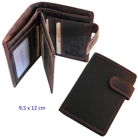 3T. Cartera/tarjetero caballero marrón 9,5 x 12 cm.