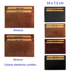 3T. Tarjetero a doble cara con mini billetero y 2 espacios por lado. Colores surtidos aleatorios 10 x 7,5 cm