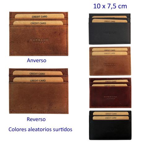 3T. Tarjetero a doble cara con mini billetero y 2 espacios por lado. Colores surtidos aleatorios 10 x 7,5 cm