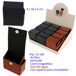 1T. Expositor con 12 tabaqueras simil piel