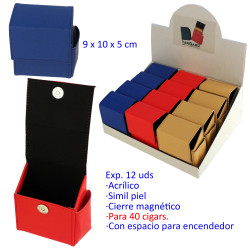1T. Expositor con 12 tabaqueras simil piel