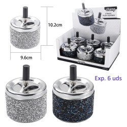 3T. Expositor con 6 ceniceros automáticos «Champ» strass