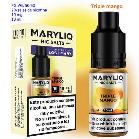 6T. 10 mg. Triple Mango «MARYLIQ» Sales de nicotina 10 ml.