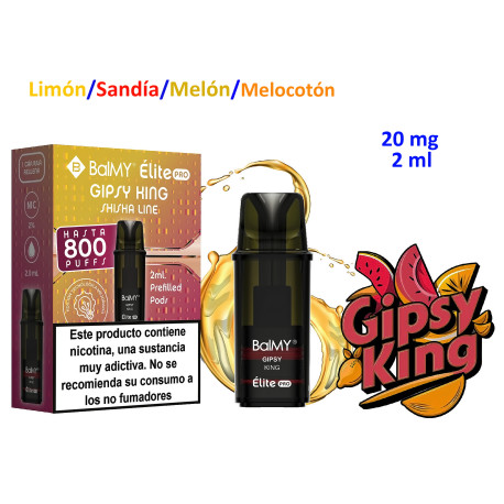 4T.  Gipsy King - Shisha Line 20 mg. «BALMY ÉLITE PRO» Pod recarga