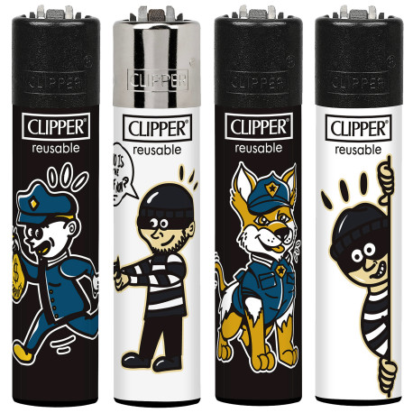 4T. Clipper «COPS AND ROBBERS» Exp. 48 encendedores