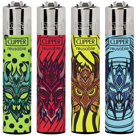 4T. Clipper «TRIBAL MASKS» Exp. 48 encendedores