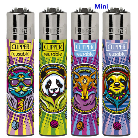 4T. Mini «Clipper» «RAVE ANIMALS» Exp. 48 encendedores