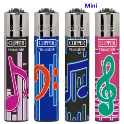 4T. Mini «Clipper» «MUSIC SIGNS» Exp. 48 encendedores
