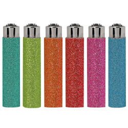 4T. Clipper «GLITTER SPECIAL EDITION» Exp. 30 encendedores con funda