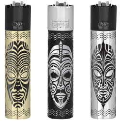 4T. Clipper «TOTTEMS» Exp. 12 encendedores con estuche de metal