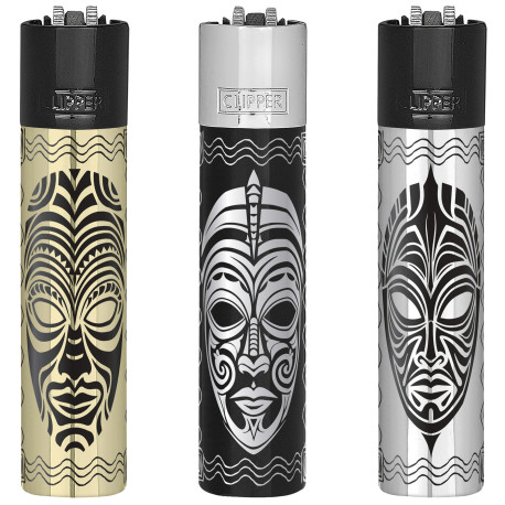 4T. Clipper «TOTTEMS» Exp. 12 encendedores con estuche de metal