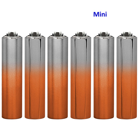 4T. Mini Clipper «ORANGE GRADIENT» Exp. 30 encendedores con funda metal