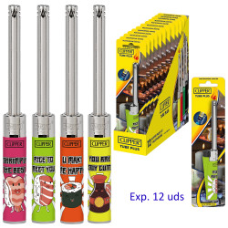 4T. Clipper «MINI TUBE CANNA KING» Exp. 24 encendedores piezoeléctricos
