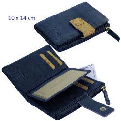 3T. Cartera/billetero/tarjetero señora 10 x 14 cm. Azul