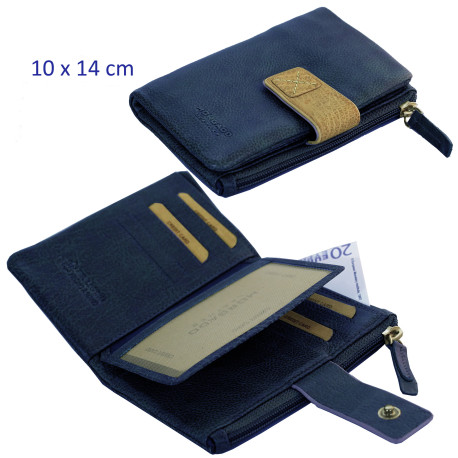 3T. Cartera/billetero/tarjetero señora 10 x 14 cm. Azul