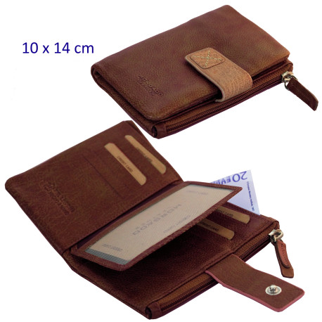 3T. Cartera/billetero/tarjetero señora 10 x 14 cm. Cuero