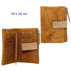 3T. Cartera/billetero/tarjetero señora 10 x 14 cm. Mostaza