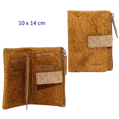 3T. Cartera/billetero/tarjetero señora 10 x 14 cm. Mostaza